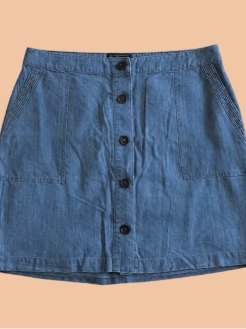 Joie Denim Button-Front Mini Skirt in Blue